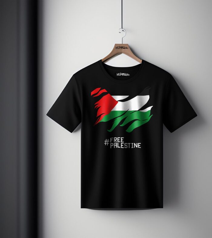 Web-black-t-shirt-#free-Pal-est-ine