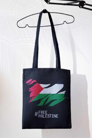 Web-black-tote-bag-#free-Pal-est-ine