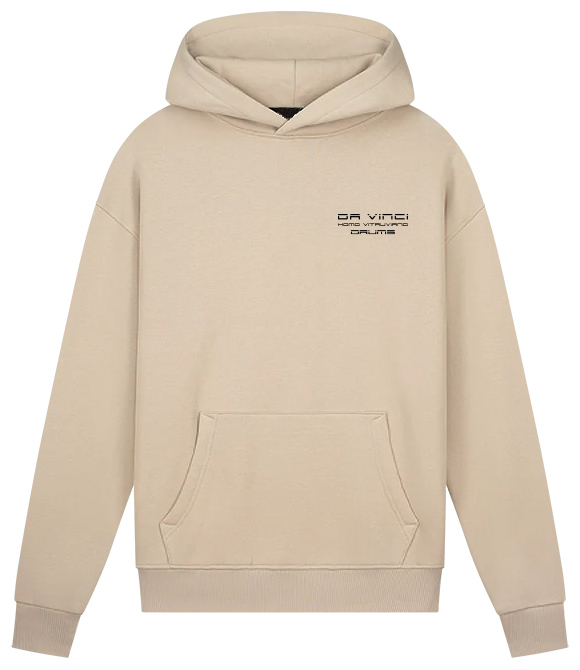 Da-vinci-Homo-Vitruviano-hoodie-beige-front